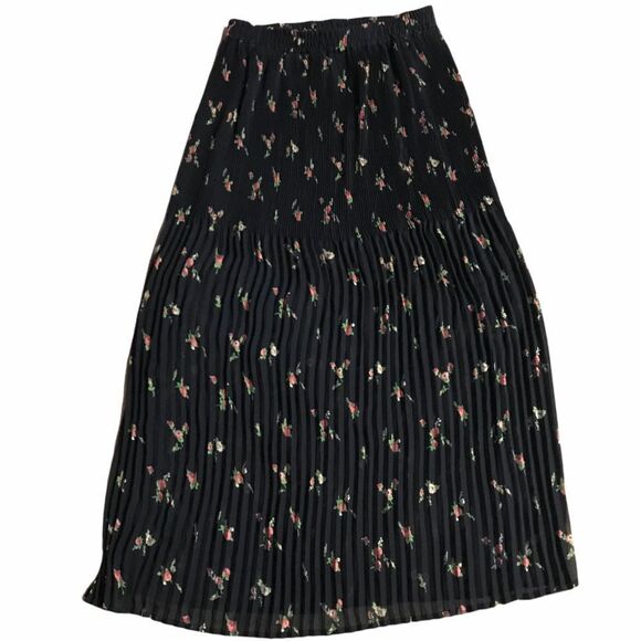 Vintage crepe pleated unlined floral skirt - Picture 1 of 3